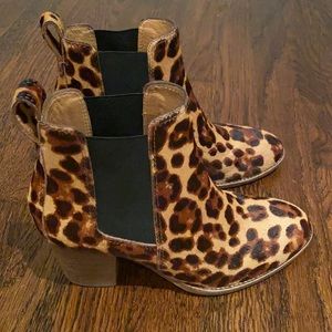 Madewell the Regan Boot in Leopard Calf Hair size 6